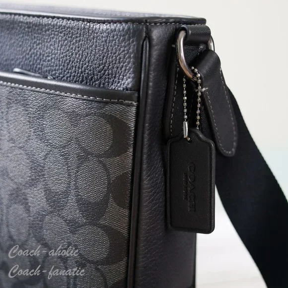 NWT Coach CH078 District Crossbody Signature Canvas & Leather Charcoal/Black - Picture 7 of 12